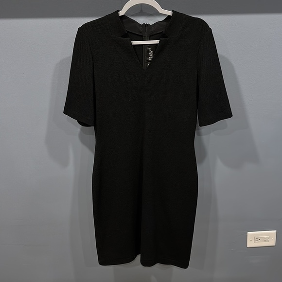 St. John Caviar Micro Boucle Knit Wool Blend Dress Black-8 - Picture 6 of 8